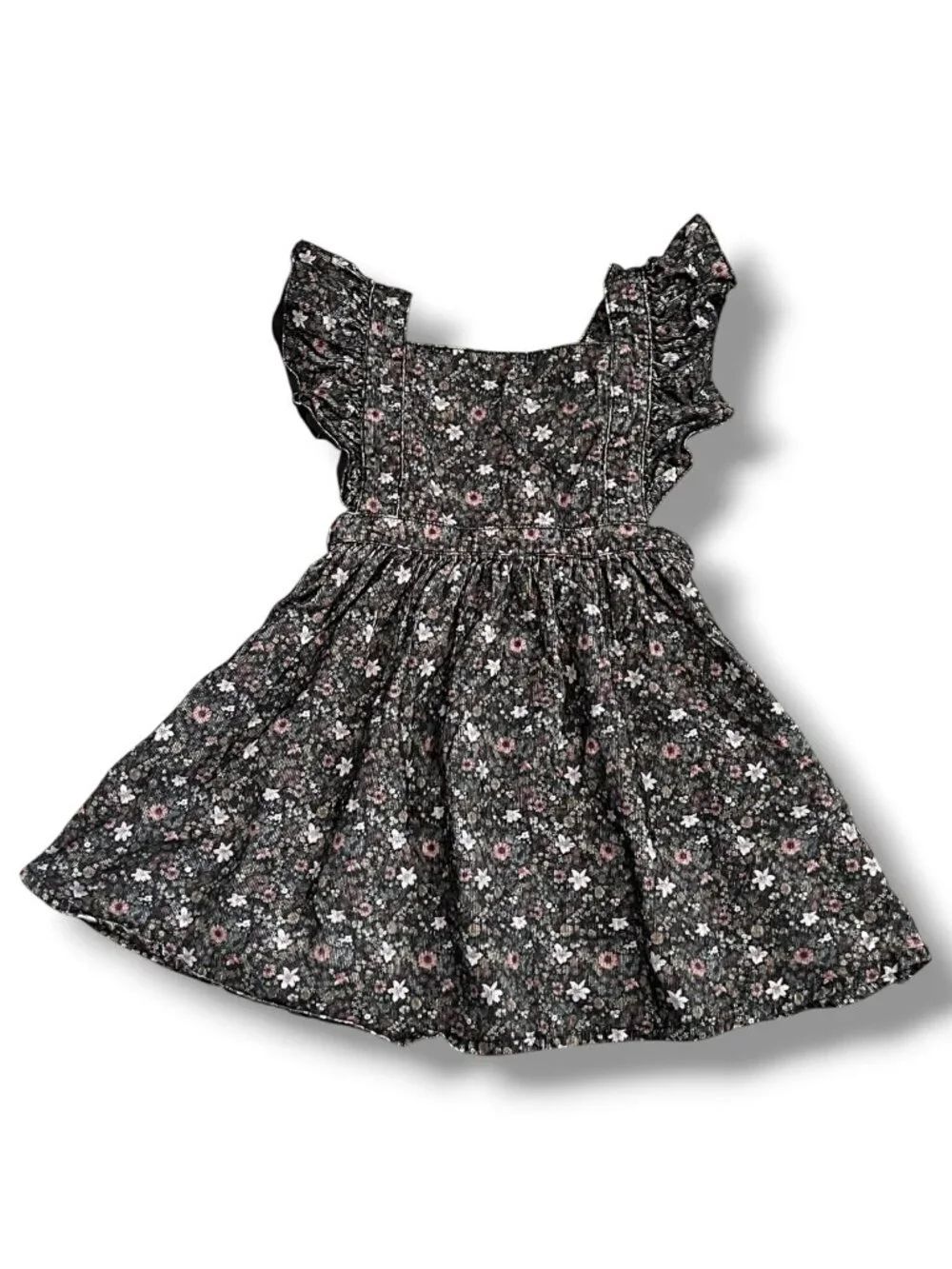 Jamie Kay Organic Cotton Prairie Rose Pincord Rosy Floral Pinafore Dress Size 2Y